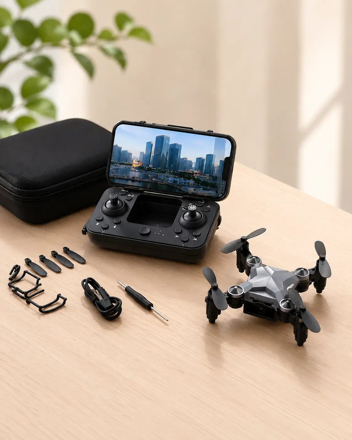 Professional Drone Setup with Accessories